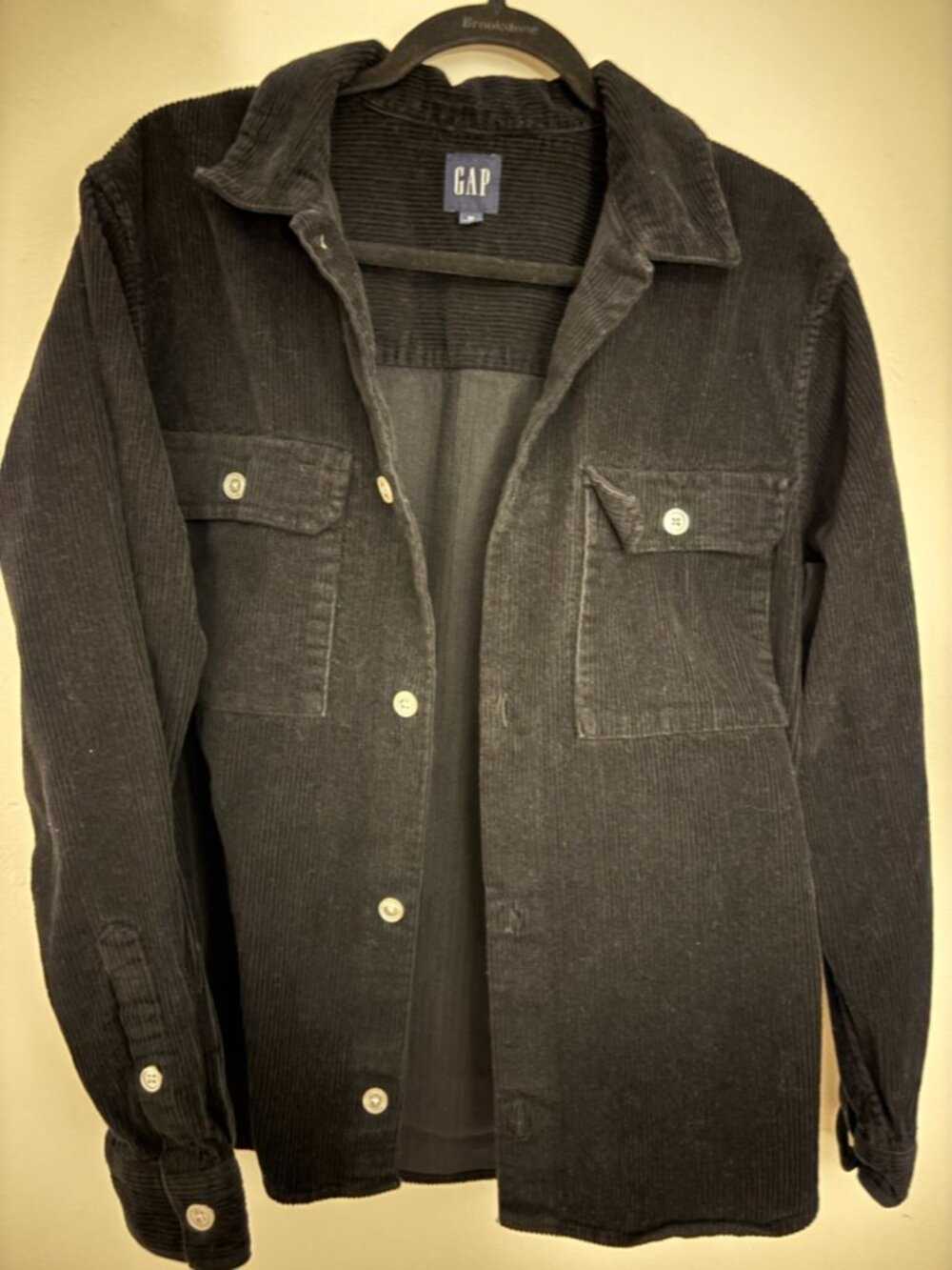 Gap Black Corduroy Collared Shirt Jacket